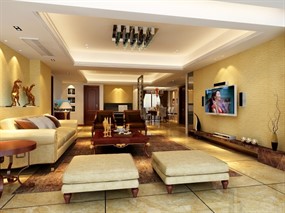 简欧客厅装饰模型